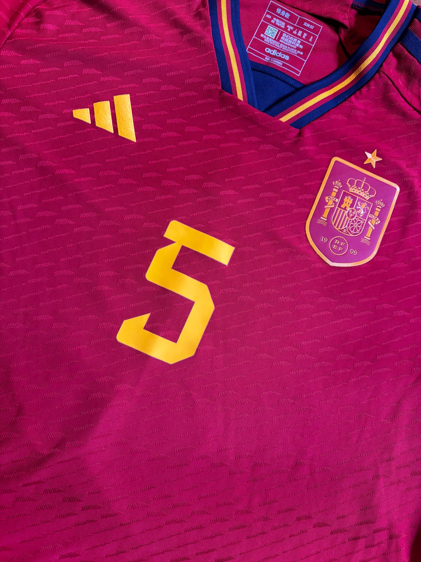 Spain 2022/2023 Home Jersey authentic Sergio Busquets #5 XL