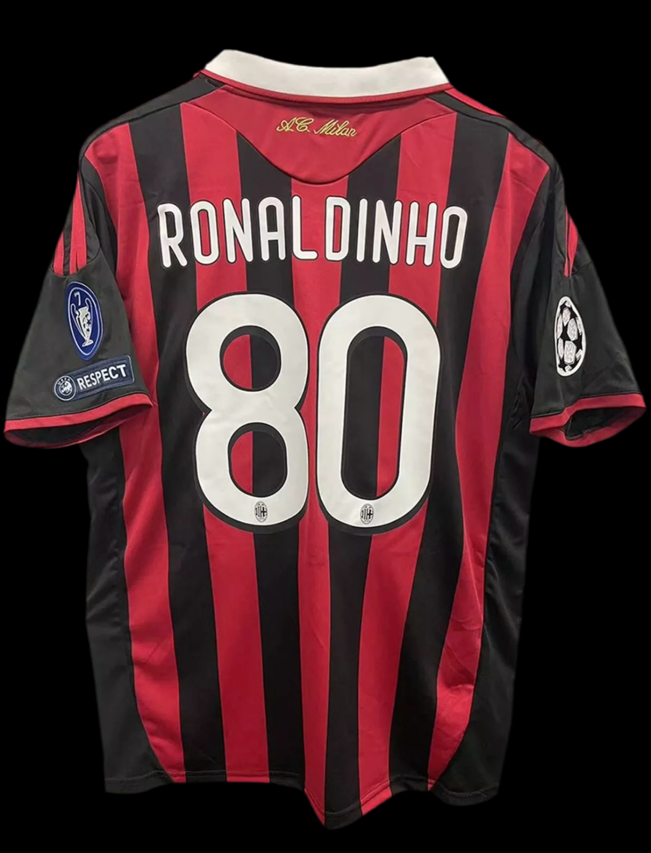 AC Milan 2009/2010 Ronaldinho jersey with patches