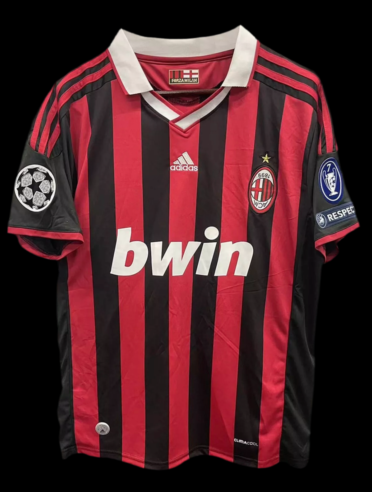 AC Milan 2009/2010 Ronaldinho jersey with patches